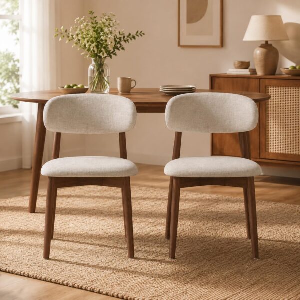 Dining Room Chairs Set of 2, Upholstered Kitchen Chair with Backrest