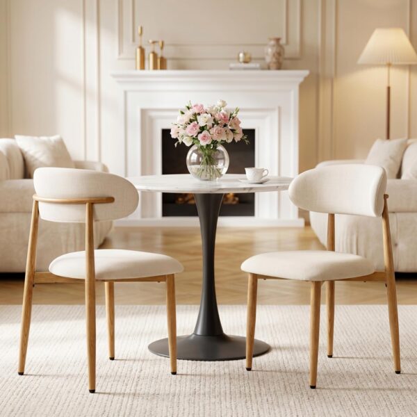 Dining Chairs Set of 2, Upholstered Kitchen Chair with Backrest