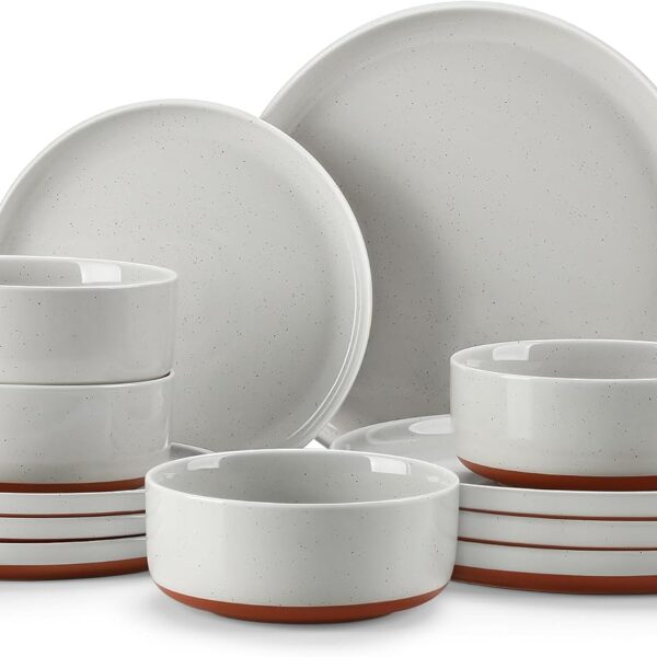 MALACASA TARA 12-Piece Stoneware Dinnerware Set for 4