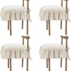 4 Pcs Ruffle Chair Cushions Cover 17.5''x17.5''