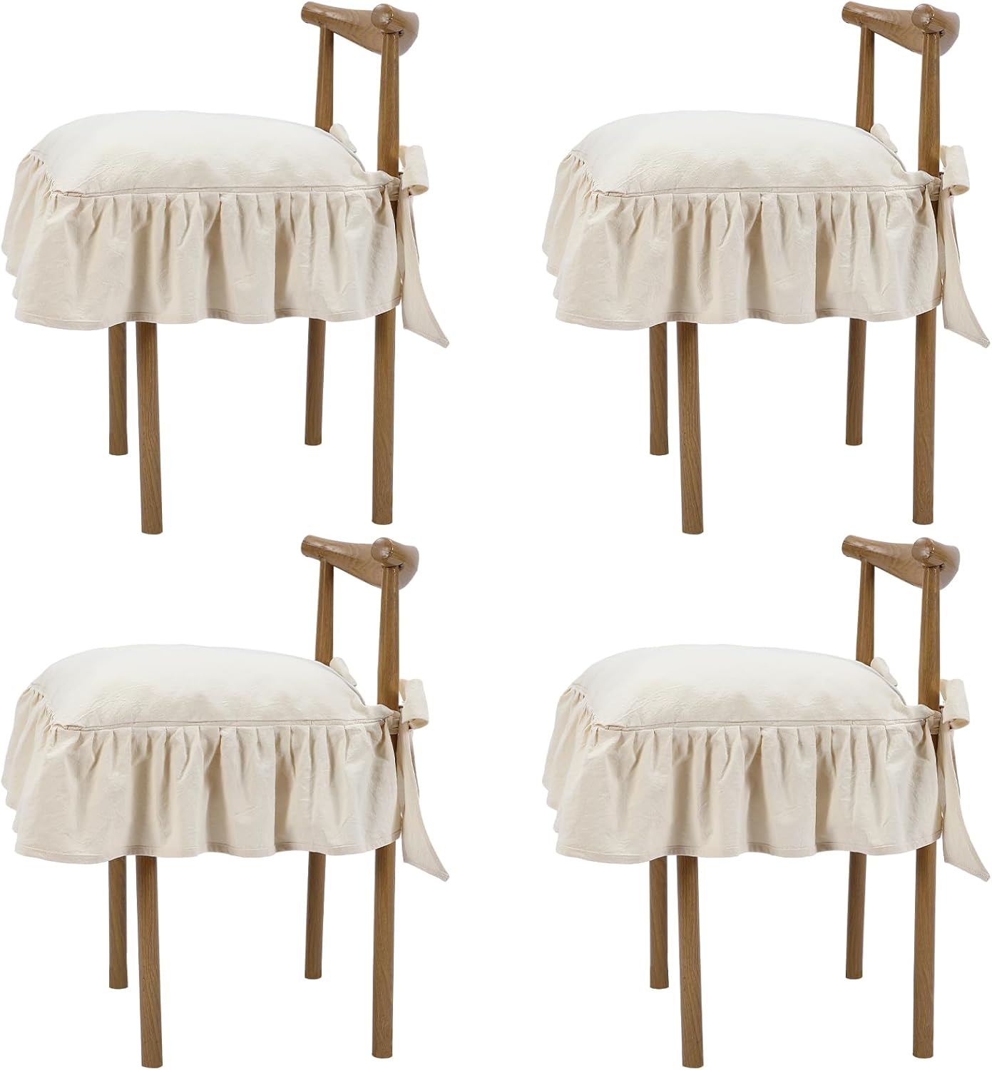 4 Pcs Ruffle Chair Cushions Cover 17.5''x17.5''