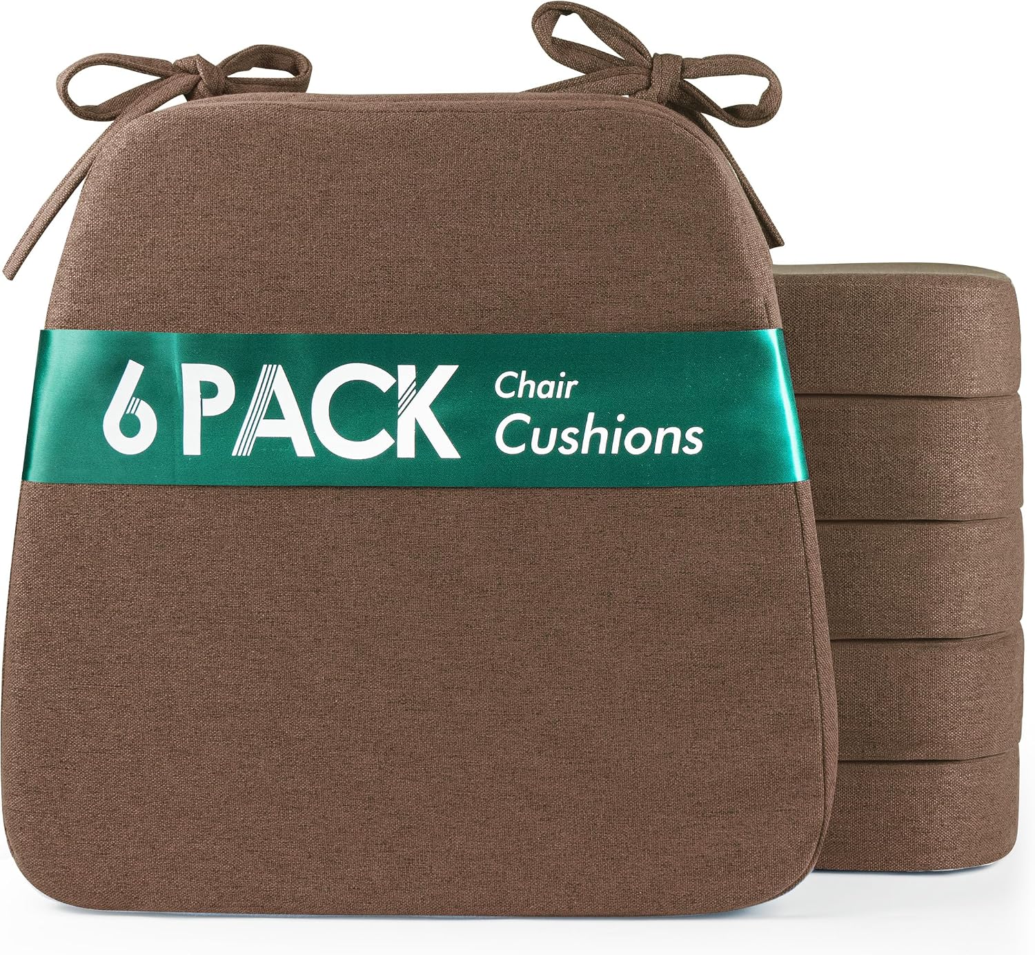 kingphenix Chair Cushions for Dining Chairs, Set of 6, 2.5 Inches Thick
