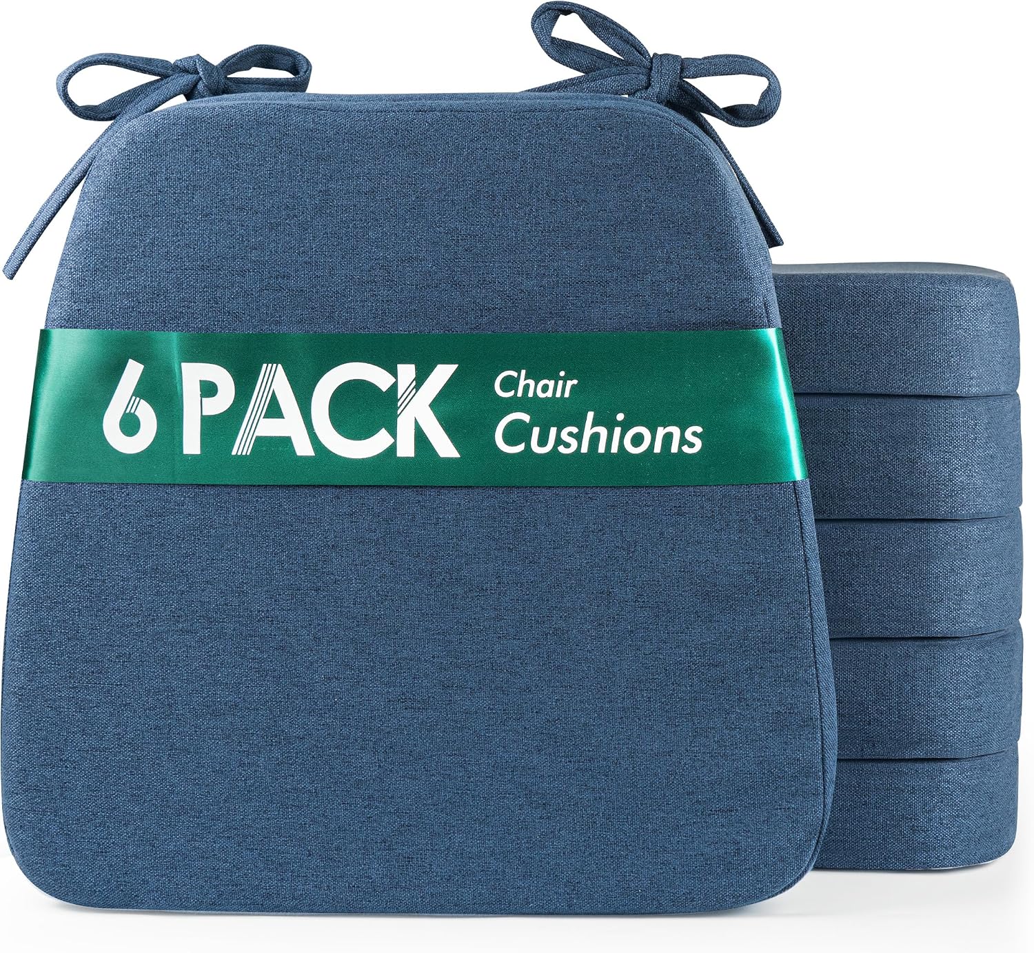 kingphenix Chair Cushions for Dining Chairs, Set of 6, 2.5 Inches Thick