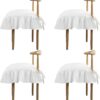 4 Pcs Ruffle Chair Cushions Cover 17.5''x17.5'' French Chair Pad Slipcover with Ties Ruffled Skirt Seat Cover Farmhouse Decor Covers Only, for Home Dining Kitchen Chairs Cushion