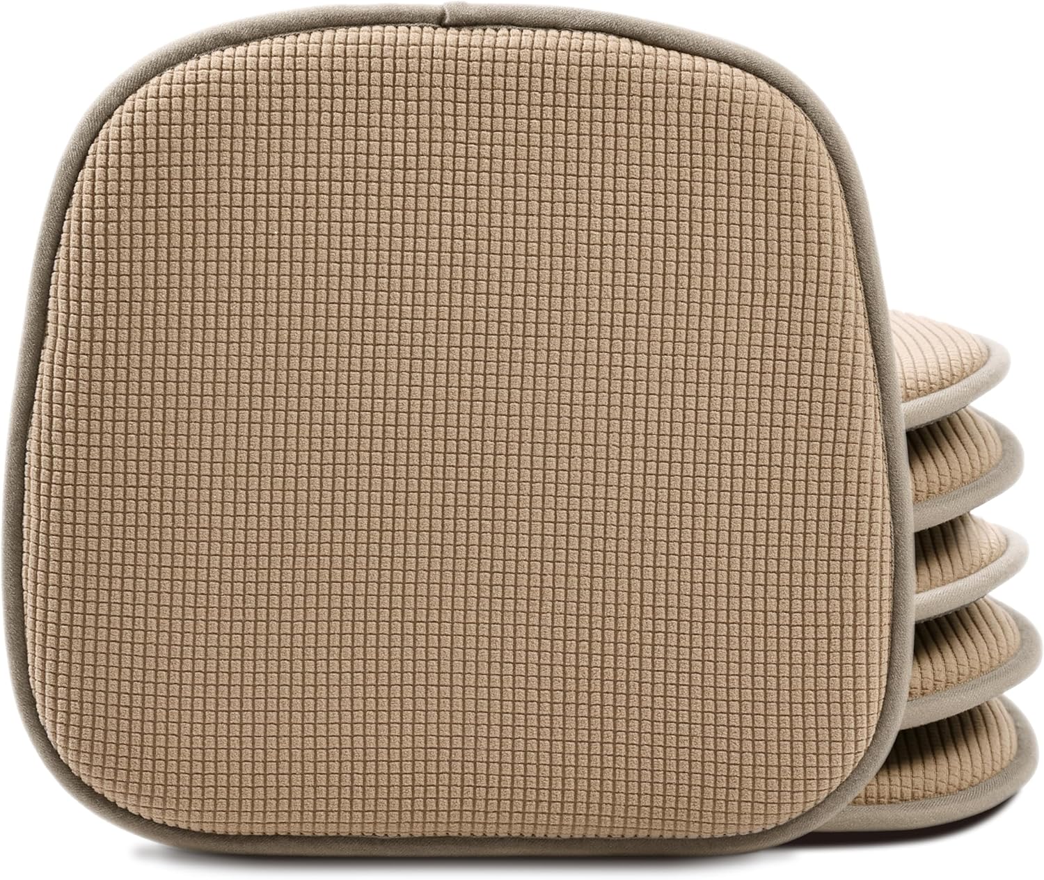 Kitchen Seat Cushions Set of 6, Non Slip Dining Chair Cushions, U-Shaped Indoor Chair Pads, 6 Pack, 15 x 16 Inches, Brown