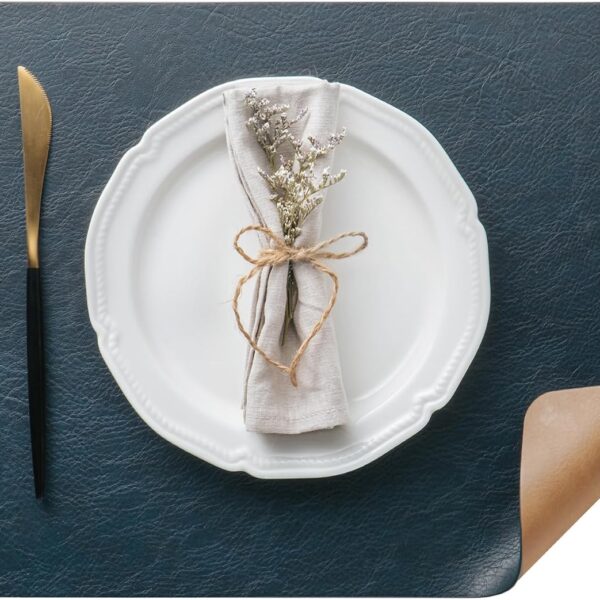 DOLOPL Placemats Set of 12, Reversible Dual-Color Faux Leather Place Mats