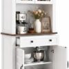 Garvee 72 in Tall Kitchen Pantry Cabinet, White