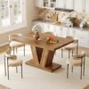 LITTLE TREE Rectangle Dining Table, 47" Kitchen Table for 4, Walnut Brown