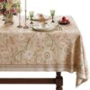 Designer Linen Tablecloth Rectangular, 63" x 91", Dahlia