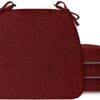 D-Shaped Chair Cushions Set of 4, Chair Pads with Ties, 18" x 17"