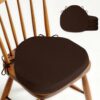 Windsor Chair Cushions for Dining Chairs Set of 4 16.5"x15.5" Brown
