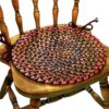 Rhody Rug Katie KA43 Burgundy 15" x 15" Chair Pad Set-of-4 - Round Chair Cushion with Ties for Round Shaped Patios, Dining Room Seat - Seat Cushions, Ideal as Home Decor - Made in USA