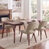 Usaint Wooden Dining Chairs Set of 4, Upholstered Kitchen Chairs, Taup