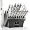 Stahl 19-Piece German Steel Kitchen Knife Block Set (White)