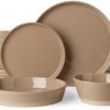 Famiware Saturn Stoneware Dinnerware Set with Pasta Bowl, 16pc Dishes for 4