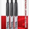 Sharpie Retractable Permanent Markers, Ultra Fine Point, Black, 3 Count