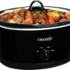 Studio shot of the dishwasher-safe stoneware and glass lid removed from the slow cooker