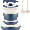 Detailed view of the Coicur cookware detachable handle connecting to a frying pan with one click.