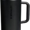 Close-up of the 64 oz Stanley tumbler ProTour leakproof straw mechanism.
