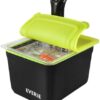 Close up of the EVERIE sous vide container kit featuring the collapsible lid for easy access