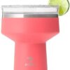 Close up of the 360-degree spill-proof lid on the REDUCE Saltini insulated margarita tumbler.