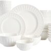Gibson Porcelain Dinnerware Set for 8: Durable White Dining
