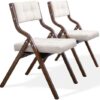 Folding Chairs with Cushion, Folding Dining Chairs, 2 Pack