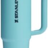Close up of the leakproof flip straw lid on the Stanley Quencher ProTour tumbler.
