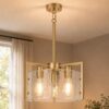 14.2 Inch Gold Chandeliers for Dining Room, Adjustable Height