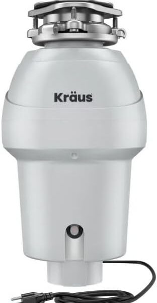 KRAUS WasteGuard 3/4 HP Garbage Disposal for Quiet Kitchen Prep