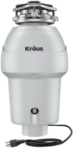 KRAUS WasteGuard 3/4 HP garbage disposal unit featuring a 3800 RPM MagnaGrind motor for quiet kitchen operation