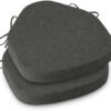 Chair Cushions for Windsor Chairs Set of 2 Dark Grey 16.5"x15.5"