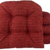 Klear Vu Gripper Overstuffed Universal Non-Slip Dining Chair Cushions for Kitchen Decor or Office Use, U-Shaped Skid-Proof Seat Pad, 15x15 Inches, 4 Count (Pack of 1), Ditzy Dot Barn Red
