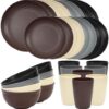 Quatish 32 Piece Plates and Bowl Set for 8, Dinnerware Dish Set for Kitchen