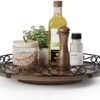 12" Lazy Susan Turntable Organizer for Table Top, Wood Lazy Susan Cabinet