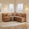 Breakfast Nook Bench with Storage, Brown, 5 Seat (1 Corner)