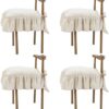4 Pcs Ruffle Chair Cushions Cover 17.5''x17.5''