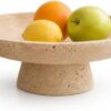 Natural Travertine Fruit Bowl for Kitchen Counter 10.2"
