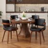 Dining Chairs with Armrest, Set of 4, Mid-Century Modern Kitchen Chair