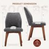 Dining Chairs Set of 4, Upholstered Kitchen Chairs, Grey