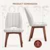Dining Chairs Set of 4, Upholstered Kitchen Chairs, Striped