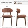 Dining Chairs Set of 4 Mid Century Modern Chenille Fabric Upholstered Kitchen Chairs Wooden Dining Room Chair with Walnut Legs for Kitchen Dining Room Restaurant, Caramel Brown with Sparkle-Only Chair