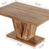 LITTLE TREE Rectangle Dining Table, 47" Kitchen Table for 4, Walnut Brown
