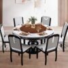 Large Lazy Susan Turntable Wooden Round Tray for Dining Table