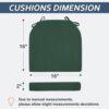 Basic Beyond Chair Cushions for Dining Chairs 6 Pack, Kitchen Chair Cushions with Ties and Non Slip Backing, 16 x 16 inches Chair Pads for Dining Chairs (Forest Green)