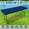 6 Pack Rectangle Spandex Fitted Table Cloth, 6FT Elastic Tablecloth