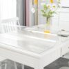 Warmstar Clear Table Cover Protector 44 x 78 Inch,1.5mm Thick Plastic Table Cover Rectangle,PVC Clear Table Protector,Desk Protector Mat for Kitchen, Dresser, Writing Desk，Dining Room Table