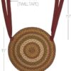 VHC Brands Tea Cabin Rustic Jute Green Textured Striped Round Kitchen Chair Pad Set of 6 15"