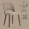 Usaint Wooden Dining Chairs Set of 4, Upholstered Kitchen Chairs, Taup