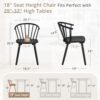 LUE BONA Black Dining Chairs Set of 4, Farmhouse Wood Dining Chairs with Semicircular Backrest, Spindle Dining Chair for Kitchen and Dining Room, 18 Inch